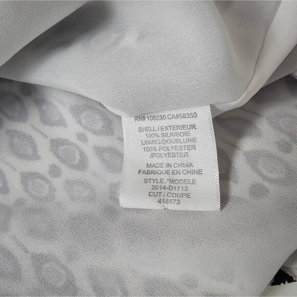 Joie Women's Blouson Sleeveless 100% Silk Lined Midi Dress Geometric Cocktail M - Picture 3 of 12